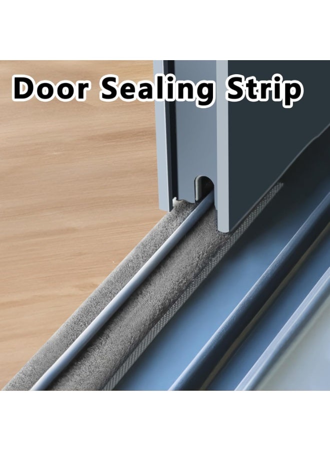Door Seal Strip Brush 1.0mm x 1.0mm x 10m Felt Weather Stripping Winter Weather Stripping for Doors and Windows, 1 Piece, Grey - Image 2