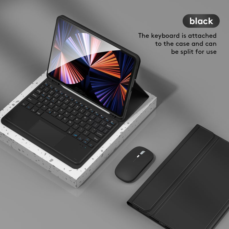 Wireless BT Keyboard USB Keypad with PU Leather Protecting Case for Tablet Compatible with iPad Air 4 10.9in/iPad Air5 10.9in/iPad Pro 11in(2018)/iPad 11in(2020)/iPad 11in(2021)/iPad 11in(2022) - Image 4