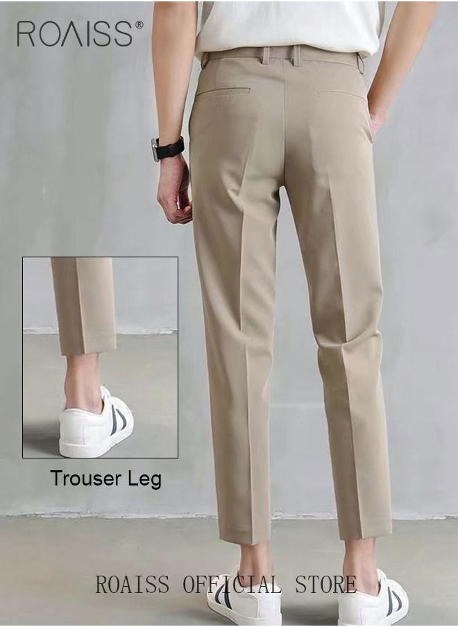 Men's Suit Pants Straight-Leg Slacks Cropped Pants with Elastic Waist and Good Hang Down Feeling - pzsku/ZDA32AEC3F3004AF8B1F4Z/45/_/1694077303/c7179b31-abd0-4171-b7ef-32dee25489f5