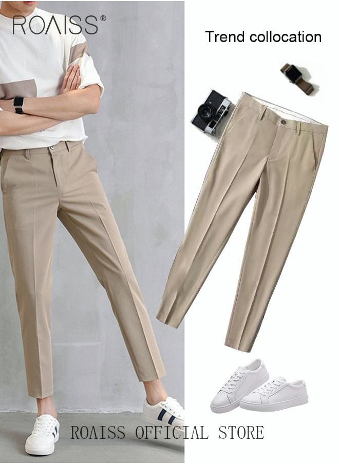 Men's Suit Pants Straight-Leg Slacks Cropped Pants with Elastic Waist and Good Hang Down Feeling - pzsku/ZDA32AEC3F3004AF8B1F4Z/45/_/1694077304/4877b3ca-ca3c-4fe5-918b-befd319915ba