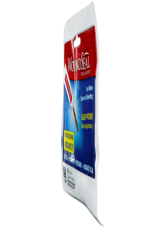 WoundSeal بودرة ووندسيل الموضعية للنزيف الخارجي الطفيف، أنبوب سهل الاستخدام، تركيبة سريعة المفعول لتخثر الدم، 4 استخدامات فردية - Image 3