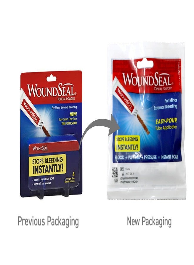 WoundSeal بودرة ووندسيل الموضعية للنزيف الخارجي الطفيف، أنبوب سهل الاستخدام، تركيبة سريعة المفعول لتخثر الدم، 4 استخدامات فردية - Image 4