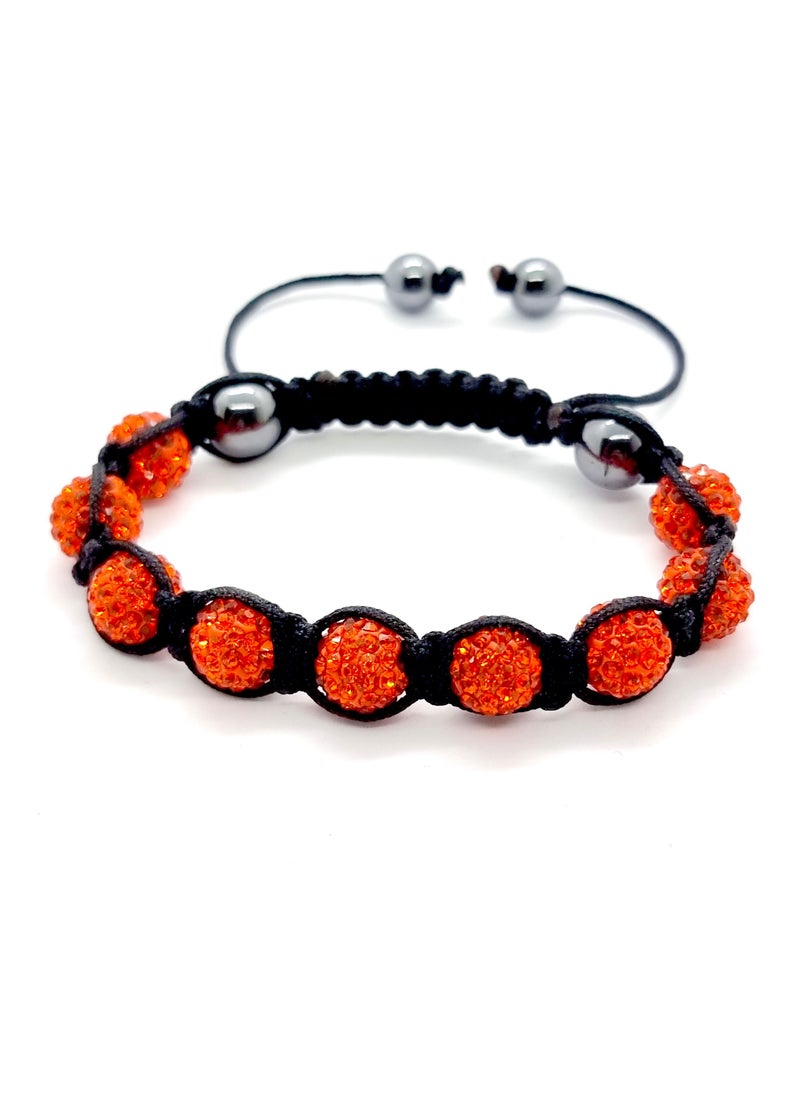Smart Innovation - Shamballa Bracelet with 9 Crystal Disco Ball Beads and Adjustable Cord String - Image 1