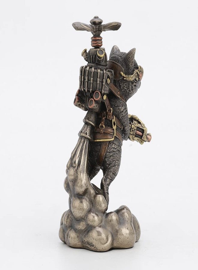 Veronese Design 5 1/2 Inch Tall Steampunk Cat Propeller Animal Collectible Figurine Cold Cast Bronzed Resin Statue - Image 5
