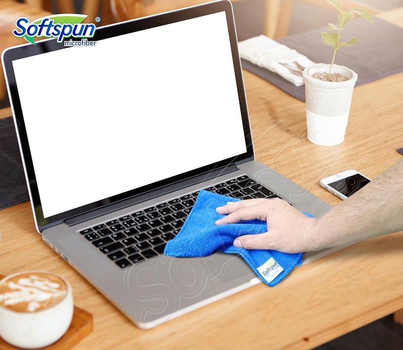 Softspun Microfiber Cleaning Small Wipes 20X30cms 4 pcs Towel Set 340 GSM Multicolor Highly Absorbent Lint and Streak Free Multipurpose Wash Cloth for Kitchen Window Stainless Steel Silverware - Image 5
