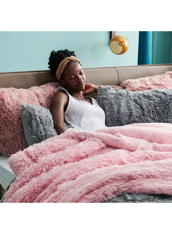 Bedsure Bedsure Fluffy Pink King Size Blanket for Bed, Thick Soft Sherpa Faux Fur Fleece Bedding Fuzzy Plush Winter Warm Heavy Oversize Big Large King Blanket, Cozy Pink Gifts for Men Women, 108x90  - Image 4
