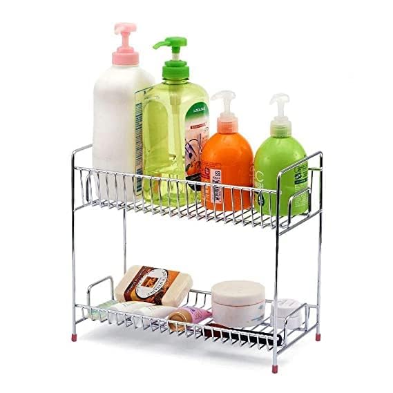 Cri8Hub Heavy Stainless Steel Spice Rack/Fruit & Vegetable Countertop Rack/Kitchen Storage Organizer And Bathroom Rack - [41 X 20 X 37 Cm] (Spice Rack Stand For Kitchen/Multipurpose Rack, Step Shelf - Image 4