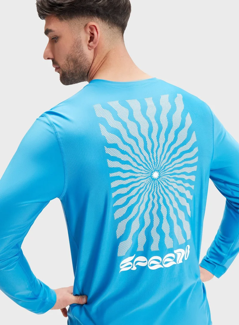 speedo Printed Rash Guard T-Shirt