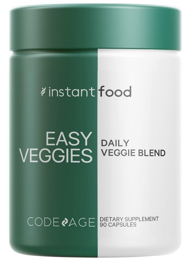 Codeage - Instantfood Easy Veggies + Fast Fruits Vitamins Bundle 30+ Daily Vegetables  Fruits Whole Food Greens  Fruits Multivitamin Capsules Fibers Vegan Superfood Minerals Supplement Nongmo 180 Ct - Image 1