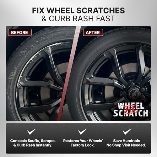 Wheel Scratch Fix® Gloss Black Magic Car Scratch Remover Pen - Alloy Wheel Touch Up Paint Pen for Cars, Curb Rash Removal with Fast-Drying & Long-Lasting OEM Finish, Vehicles Rim Repair Paint for Chip (Universal Gloss Black Wheel Paint (Pen Only)) - Image 2