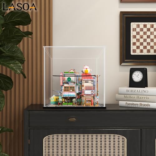 LASOA Acrylic Display Case – Display Box for Collectibles, Figures, Memorabilia, Clear Showcase with Black Base, Self-Assembly Display Container, 8x6x8inch - Image 2