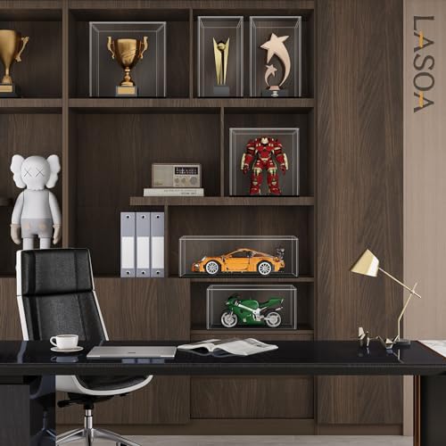 LASOA Acrylic Display Case – Display Box for Collectibles, Figures, Memorabilia, Clear Showcase with Black Base, Self-Assembly Display Container, 8x6x8inch - Image 4