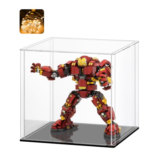 LASOA Acrylic Display Case – Display Box for Collectibles, Figures, Memorabilia, Clear Showcase with Black Base, Self-Assembly Display Container, 8x6x8inch - Image 1