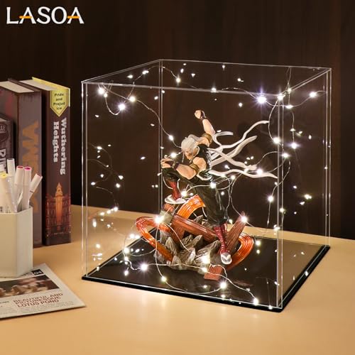 LASOA Acrylic Display Case – Display Box for Collectibles, Figures, Memorabilia, Clear Showcase with Black Base, Self-Assembly Display Container, 8x6x8inch - Image 3