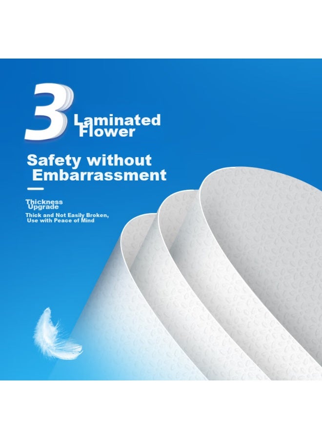 Hygienix Toilet Paper, 4d Dissolving + 300 Sheets * 12 Packs, Quick-dissolving Embossed Flat Paper, Pull-out Toilet Tissue, Whole Box - Image 5