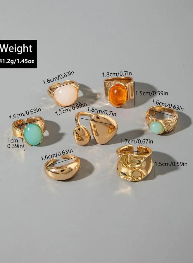 تايك تو طقم خواتم مزينة - 7 قطع