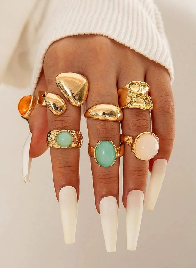 تايك تو طقم خواتم مزينة - 7 قطع