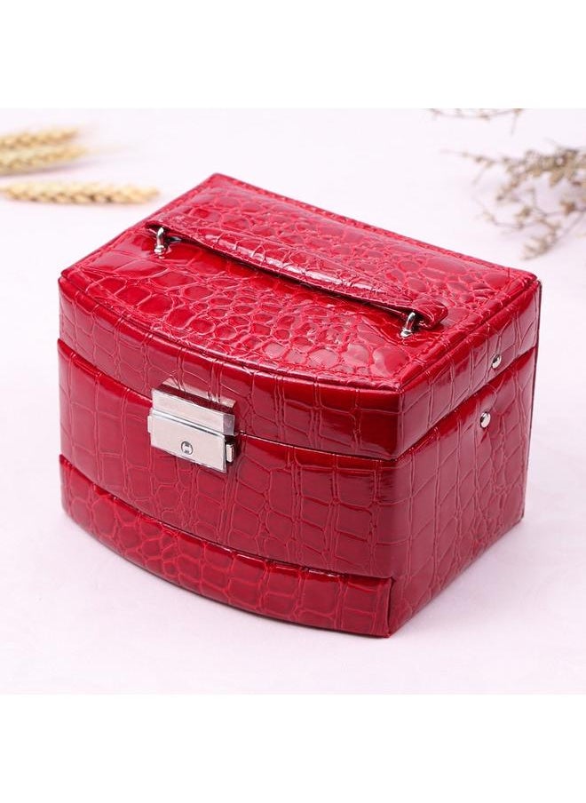 yongsheng 3 Layers Jewelry Box, Jewelry Case Necklace Ring Storage Box Case Gift Portable Travel Jewelry Case Display Organizer Faux Leather  - Image 4
