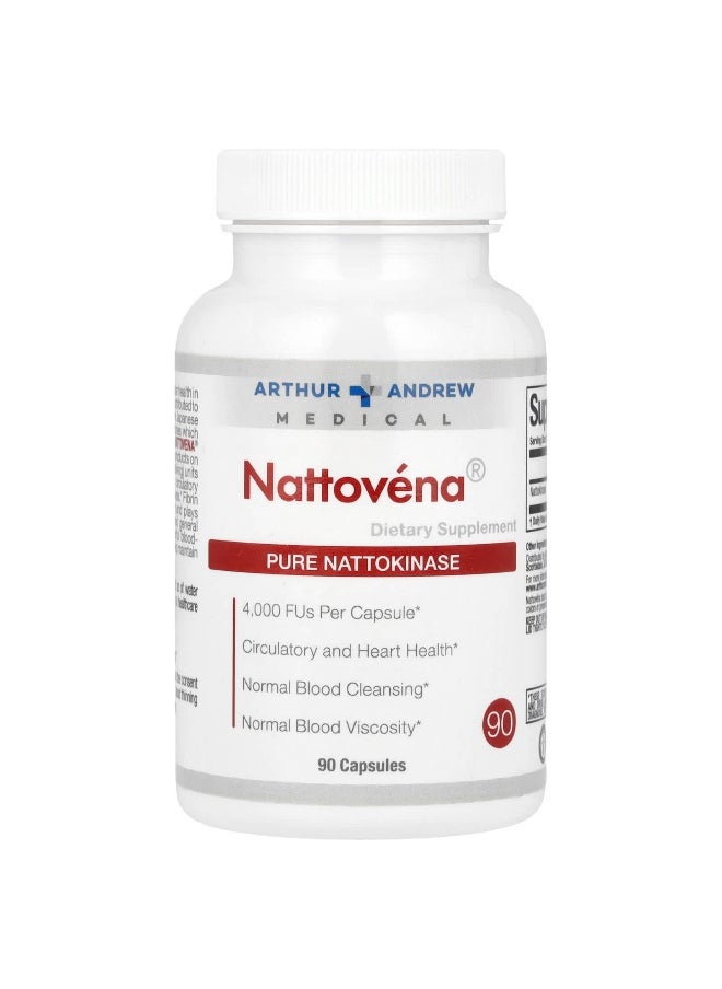 Arthur Andrew Medical Arthur Andrew Medical, Nattovena®, Pure Nattokinase, 4,000 FU, 90 Capsules  - Image 1
