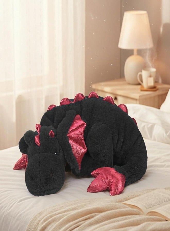 ARELUX Large 36in Cute Dragon Stuffed Animals Plush Toy Soft Black Pterosaur Plushie Giant Fuzzy Dinosaur Pillow Plushies with Wings Cuddly Gifts for Friends Family - Image 3