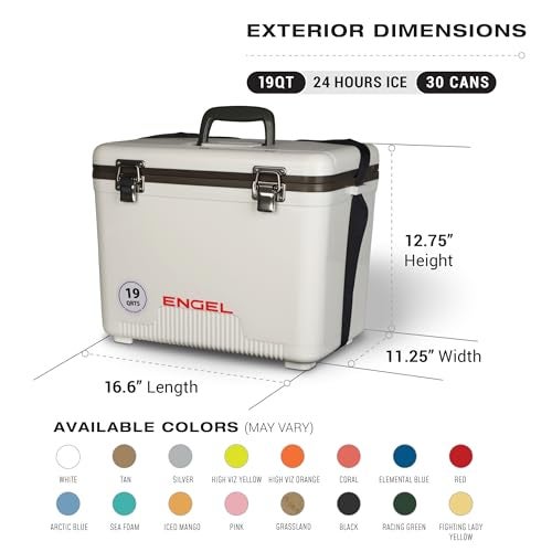 Engel UC19 19qt Leak-Proof, Air Tight, Drybox Cooler and Small Hard Shell Lunchbox for Men and Women in White - Image 2