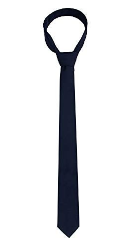 Kebocis Mens Solid Color Cotton Necktie Regular Tie for Men, Navy - Image 2