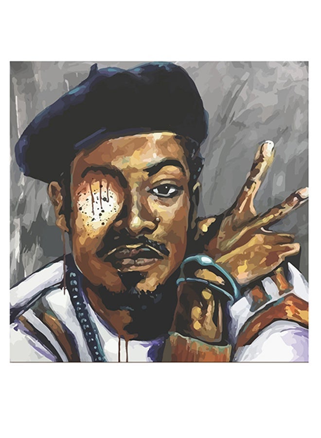 RYN Man Themed Decorative Wall Art Brown/Grey/Black 30x30cm - Image 1