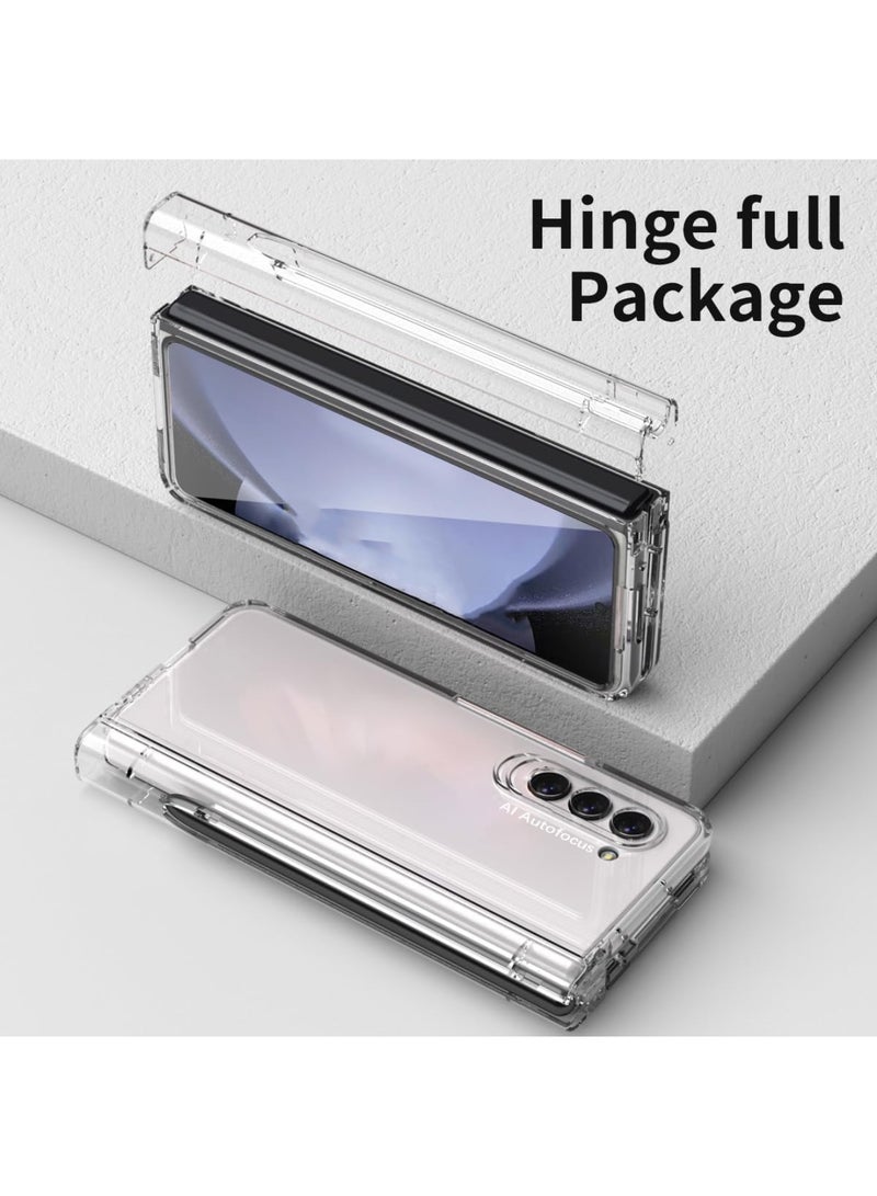 اووكاي جراب واقٍ لهاتف سامسونج جالاكسي زد فولد 7 مع قلم وحامل أقلام، جراب واقٍ بمفصلة مع واقي شاشة مدمج، جراب واقٍ فائق النحافة مقاوم للصدمات لهاتف زد فولد 7 [ليس قلمًا أصليًا] (شفاف) - Image 2