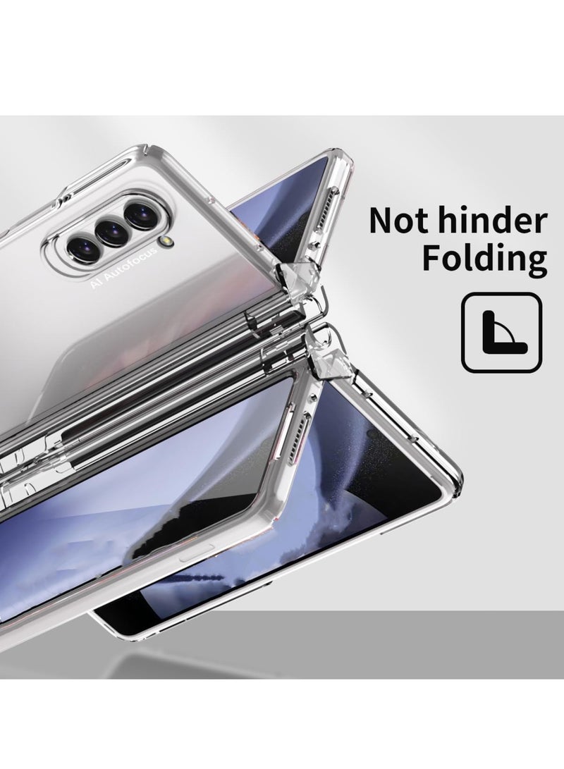 اووكاي جراب واقٍ لهاتف سامسونج جالاكسي زد فولد 7 مع قلم وحامل أقلام، جراب واقٍ بمفصلة مع واقي شاشة مدمج، جراب واقٍ فائق النحافة مقاوم للصدمات لهاتف زد فولد 7 [ليس قلمًا أصليًا] (شفاف) - Image 3