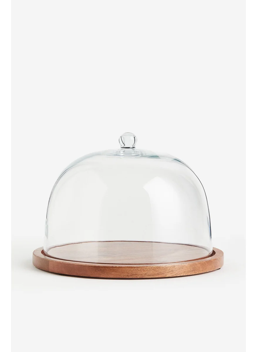 H&M Glass Dome With A Wooden Tray