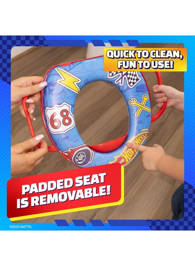 Hot Wheels Hot Wheels Soft Potty Training Seat for Toilet with Storage Hook, Non-Slip Potty Ring with Splash Guard, Built-in Handles for Toddlers - Image 4