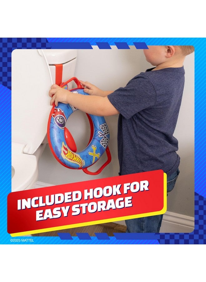 Hot Wheels Hot Wheels Soft Potty Training Seat for Toilet with Storage Hook, Non-Slip Potty Ring with Splash Guard, Built-in Handles for Toddlers - Image 2