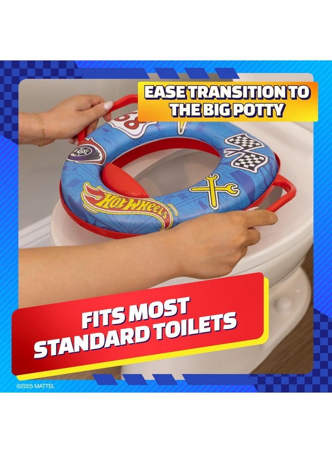 Hot Wheels Hot Wheels Soft Potty Training Seat for Toilet with Storage Hook, Non-Slip Potty Ring with Splash Guard, Built-in Handles for Toddlers - Image 3