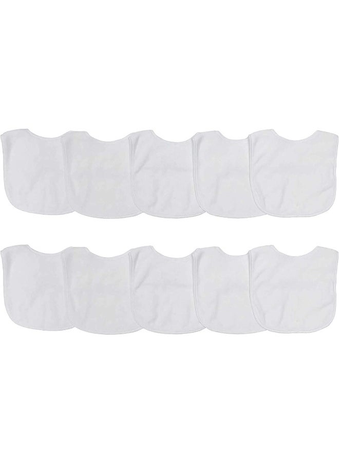 Neat Solutions Neat Solutions 2-Ply Knit Terry Solid Color Feeder Bibs in White - 10 Count  - Image 1