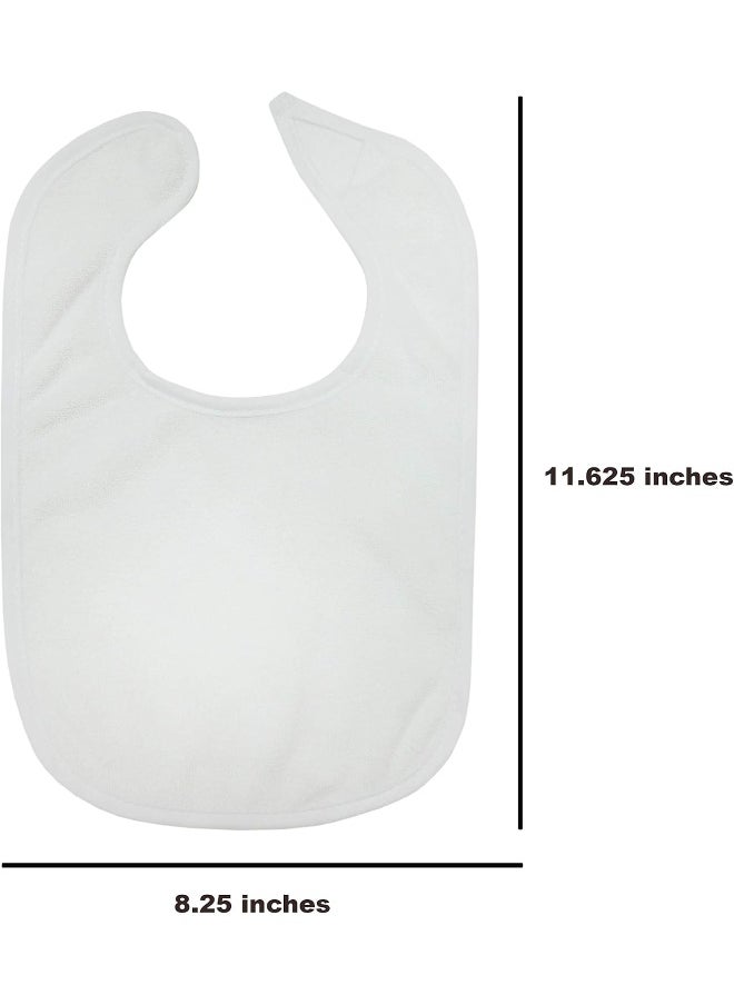 Neat Solutions 2-Ply Knit Terry Solid Color Feeder Bibs in White - 10 Count