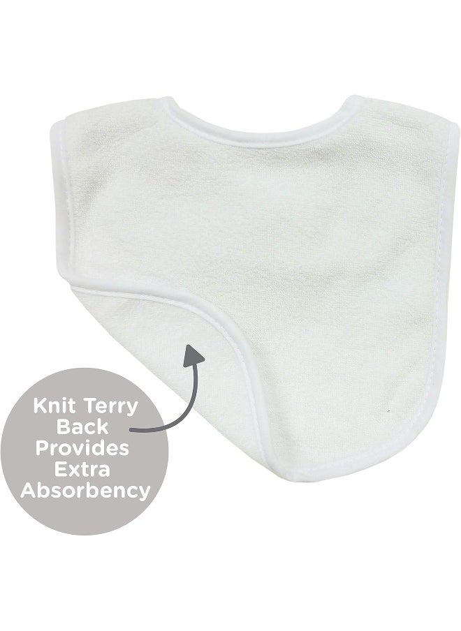 Neat Solutions Neat Solutions 2-Ply Knit Terry Solid Color Feeder Bibs in White - 10 Count  - Image 3