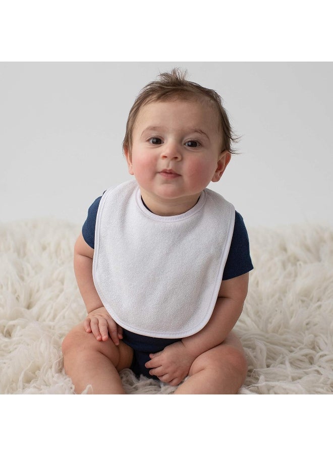 Neat Solutions 2-Ply Knit Terry Solid Color Feeder Bibs in White - 10 Count