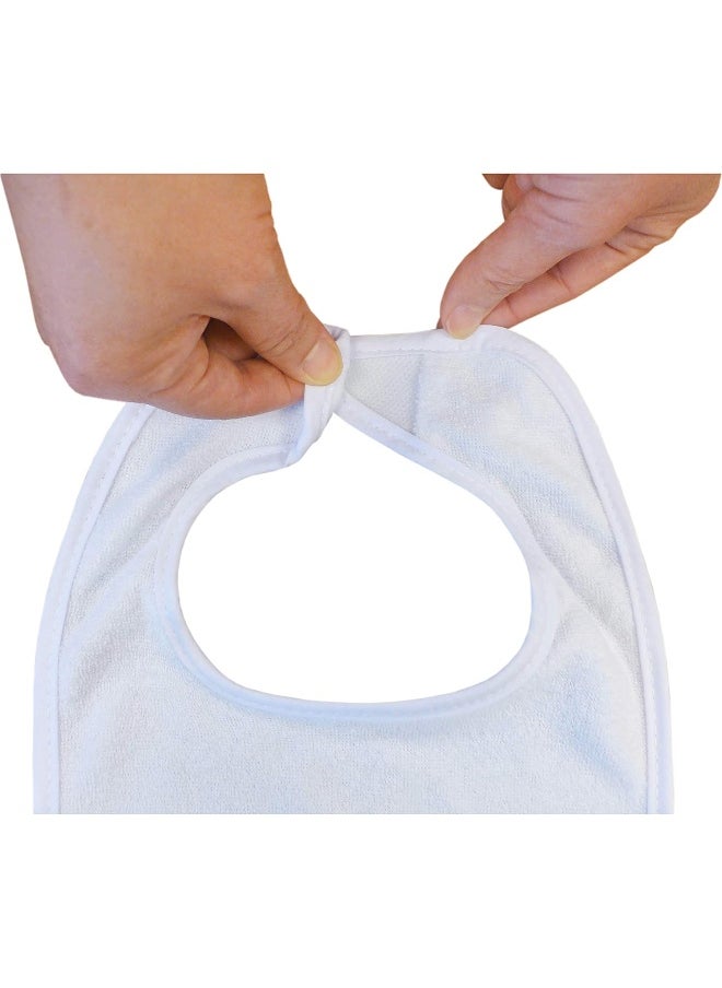 Neat Solutions 2-Ply Knit Terry Solid Color Feeder Bibs in White - 10 Count