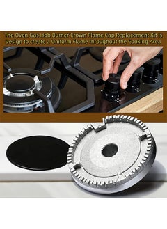 MVAQKLM  Set of 4 Gas Stove Burner Covers Cooker Hat Set Oven Gas Stoves Hob Burner Crown Flame Cap Cover for Kitchen Fit to Most Metal Stove Burner Cover(3 Sizes）  - Image 2