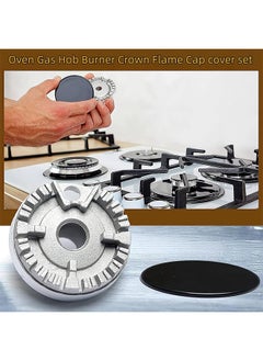 MVAQKLM  Set of 4 Gas Stove Burner Covers Cooker Hat Set Oven Gas Stoves Hob Burner Crown Flame Cap Cover for Kitchen Fit to Most Metal Stove Burner Cover(3 Sizes）  - Image 3