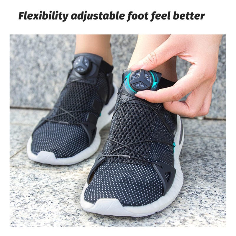 Earssa Elastic No Tie Shoelaces, Rotating Automatic Buckle Shoes Laces, Metal Capsule Lock Buckles, Lock Shoe Laces Tieless (Black) - Image 4