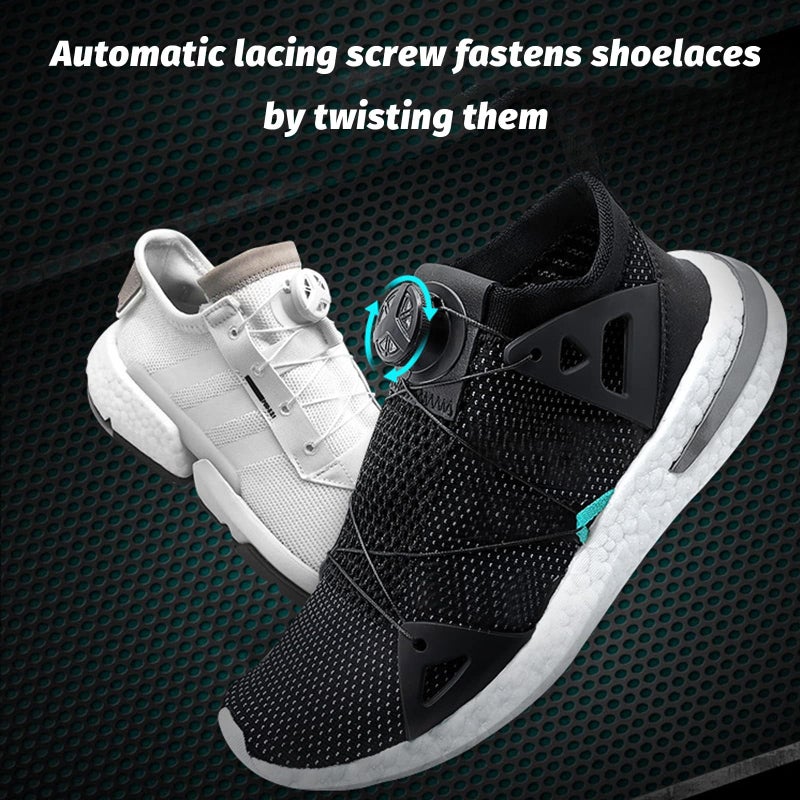 Earssa Elastic No Tie Shoelaces, Rotating Automatic Buckle Shoes Laces, Metal Capsule Lock Buckles, Lock Shoe Laces Tieless (Black) - Image 5