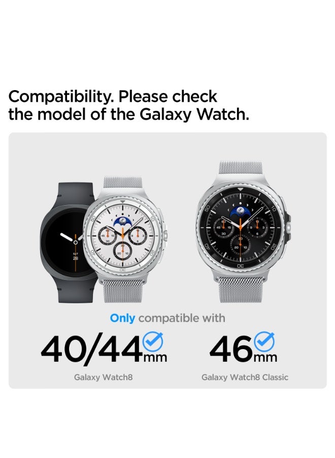 Spigen Metal Fit for Samsung Galaxy Watch 8 Classic 46mm, Galaxy Watch8 44/40mm (2025) Milanese Band Premium Stainless Steel Mesh Strap - Silver - Image 2