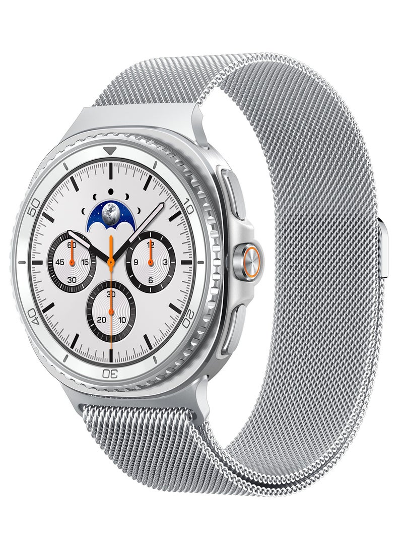 Spigen Metal Fit for Samsung Galaxy Watch 8 Classic 46mm, Galaxy Watch8 44/40mm (2025) Milanese Band Premium Stainless Steel Mesh Strap - Silver - Image 1