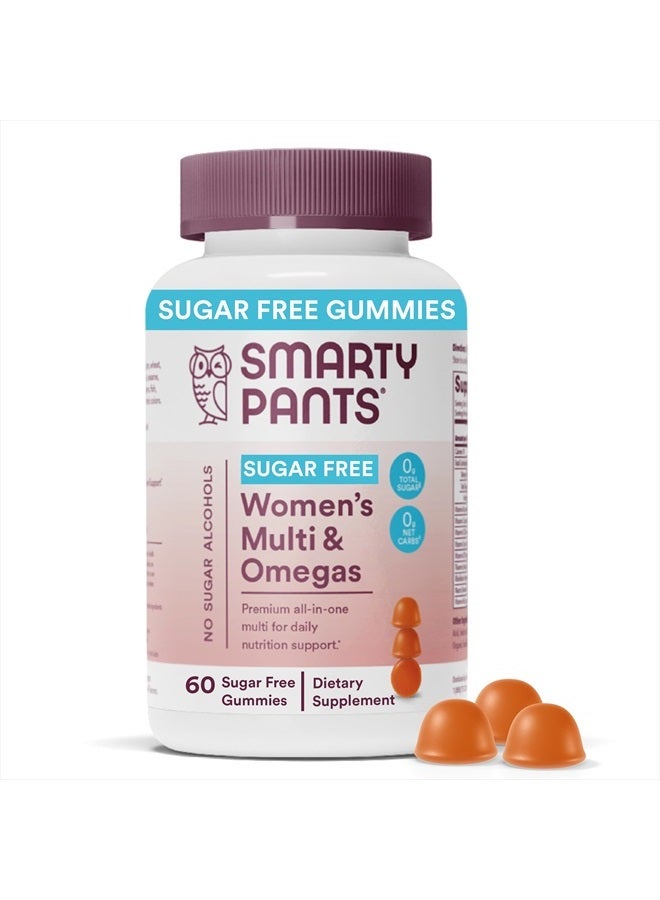 SmartyPants Women's Multivitamin Gummies, Sugar Free: Biotin, Methylfolate, Omega 3 (ALA), Vitamin D3, C, Vitamin B12, B6, Vitamin A, K & Zinc, Gluten Free, 60 Count (20 Day Supply) - Image 1