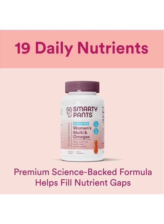 SmartyPants Women's Multivitamin Gummies, Sugar Free: Biotin, Methylfolate, Omega 3 (ALA), Vitamin D3, C, Vitamin B12, B6, Vitamin A, K & Zinc, Gluten Free, 60 Count (20 Day Supply) - Image 3