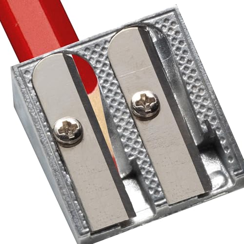 School Smart 2 Hole Pencil Sharpeners, Silver, Pack of 12 - Image 4