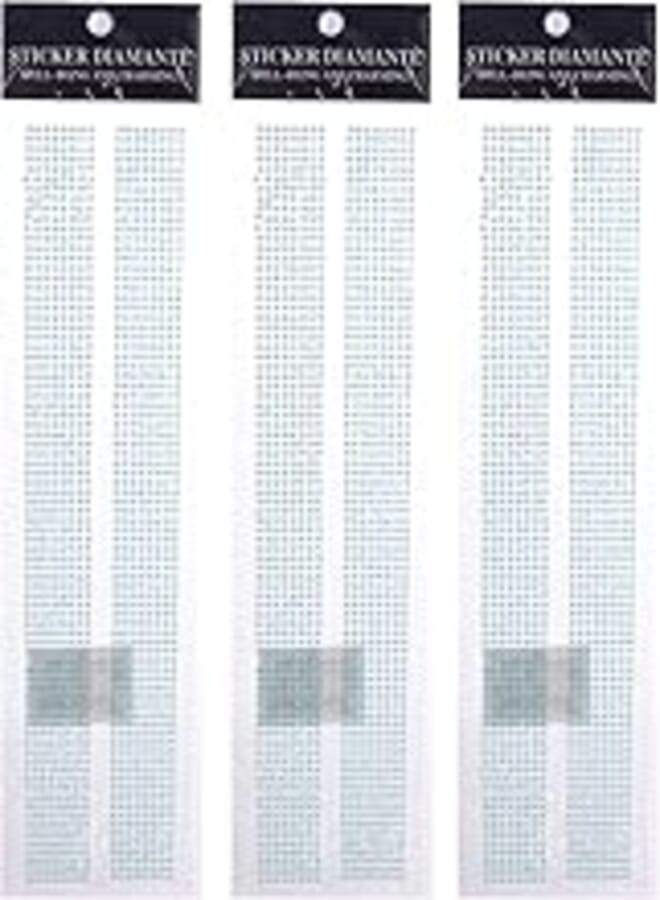3A Diamond Plastic Sticker Set Of 3 Pieces For Paper, Decoration And Clothes - Mint Green 21915-17 - 3A-4639-Mint Green11