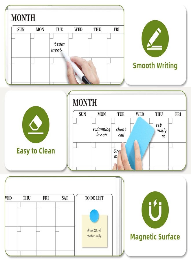 DOLLAR BOSS Dry Erase Calendar for Wall, 24''x 18'' Magnetic Whiteboard Monthly Planner, Double-Sided Aluminum Framed Schedule Board for Office, Home, School - Image 4