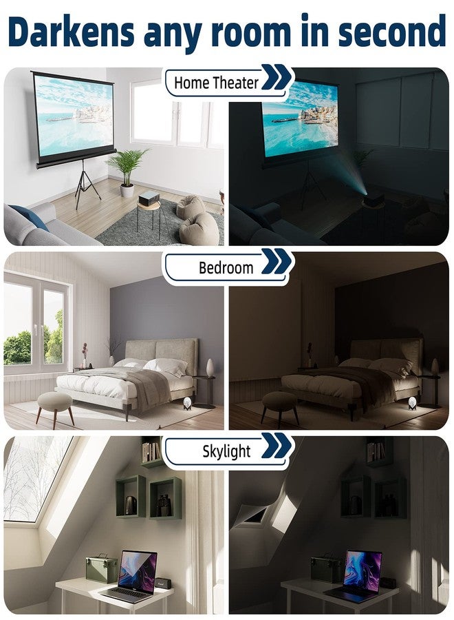 NIGHTON Portable Blackout Curtains 40"×57" Strong Hook and Loop Tape Strips with Adhesive,Blackout Shades That can be Cut,100% Blackout Material Blackout Blinds for Baby Nursery or Travel Use-White-Ⅲ - Image 4